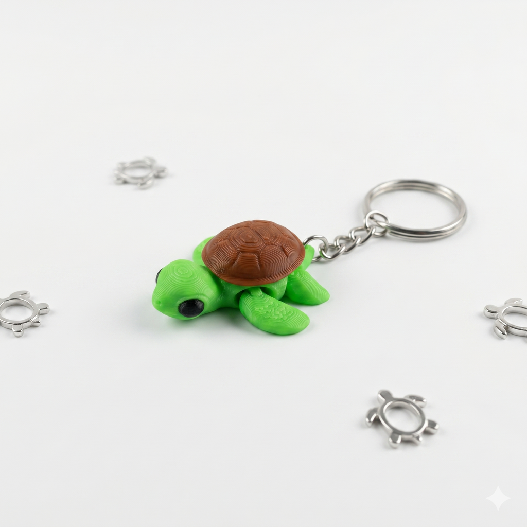 Articulated Flexi Turtle Keychains set of 3