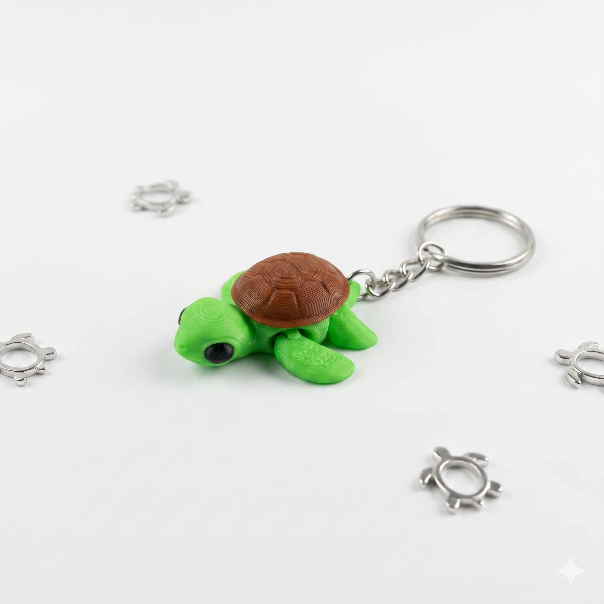 Articulated Flexi Turtle Keychains set of 3