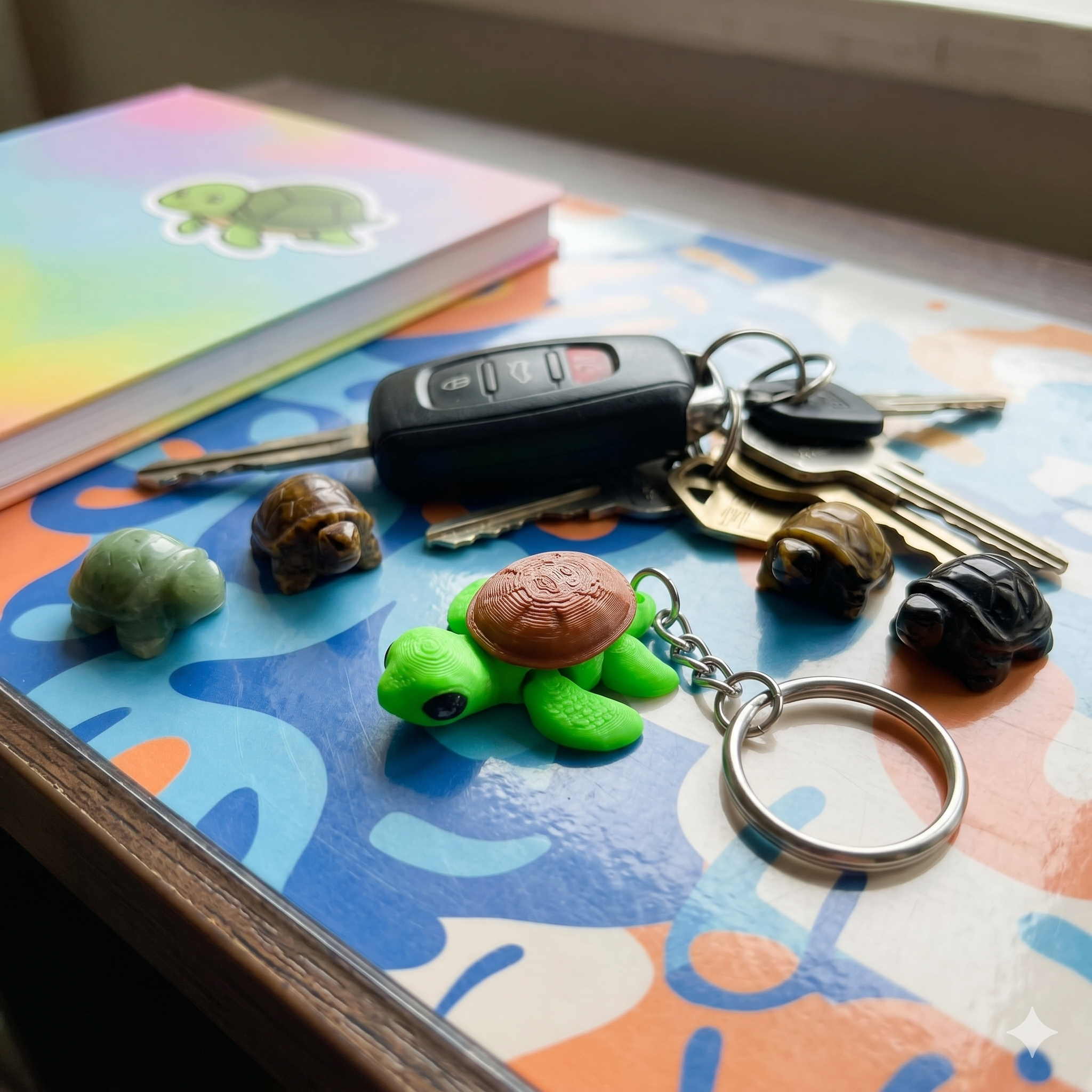 Articulated Flexi Turtle Keychains set of 3