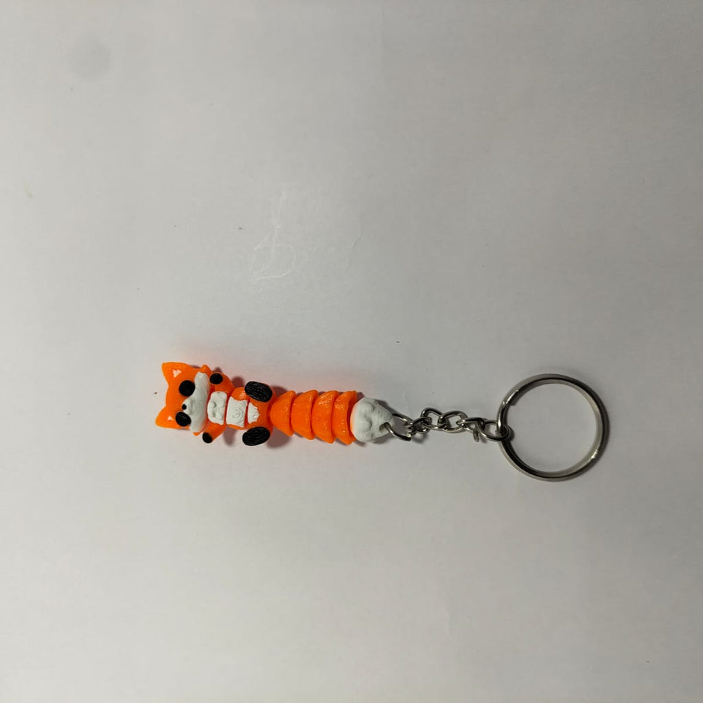 Fox 3D Printed Keychain – Segmented Articulated Design (set of 3)