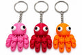 Flexi Octopus Keychain Set (3-Pack) - Articulated Fidget Accessory