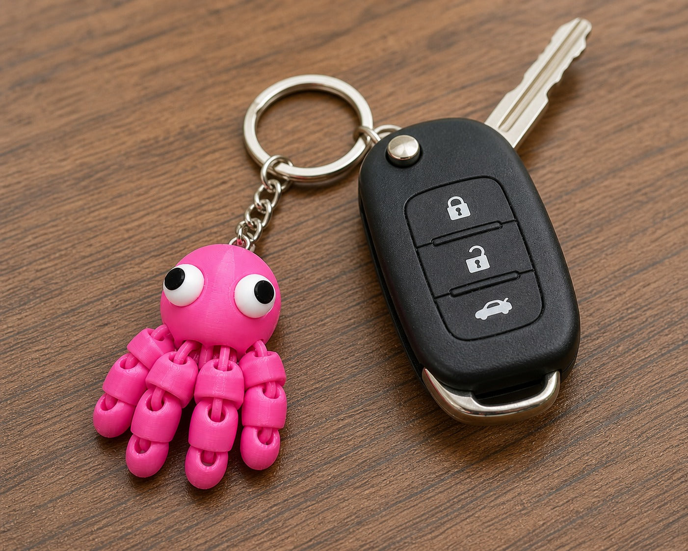 Flexi Octopus Keychain Set (3-Pack) - Articulated Fidget Accessory