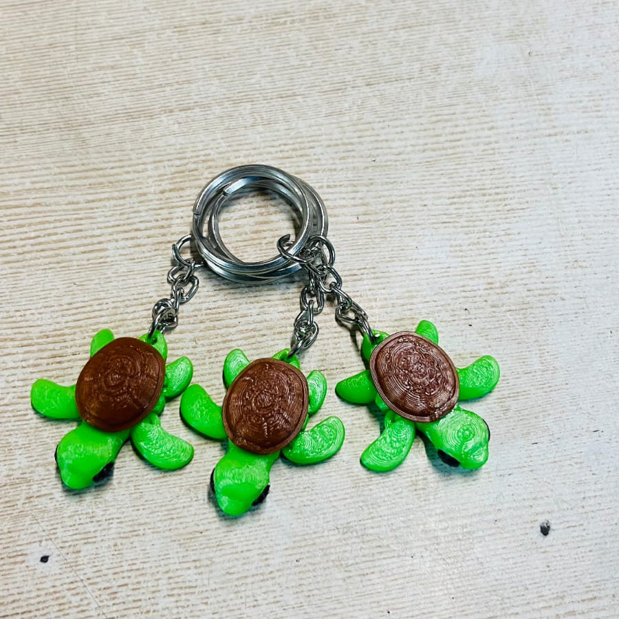 Articulated Flexi Turtle Keychains set of 3